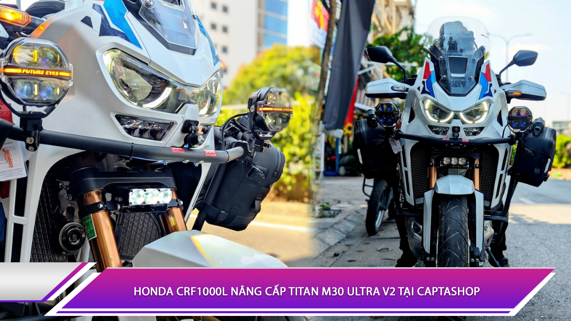 Honda CRF1000L nâng cấp Titan M30 Ultra V2 tại Captashop